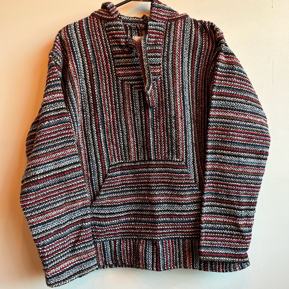 Men's Striped Earth Ragz Hoodie - Black, Red, White